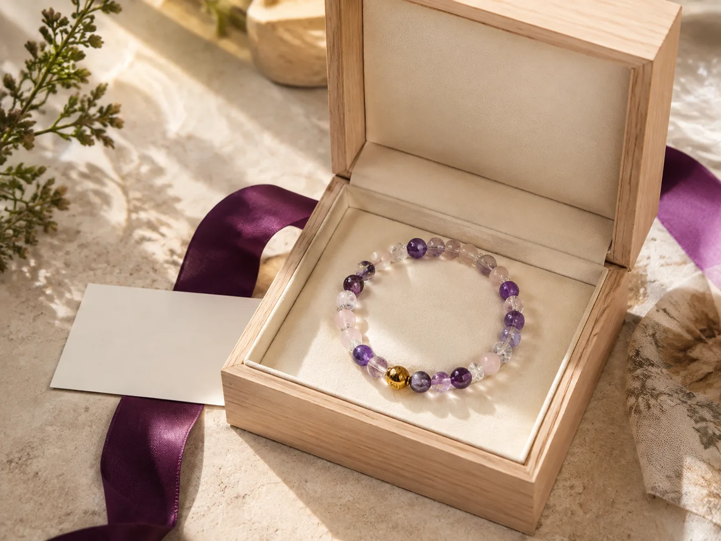 Crystal bracelet presented in a keepsake box