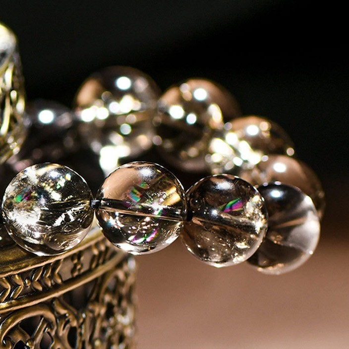 7A Smoky Azeztulite Crystal Single Loop Bracelet 2