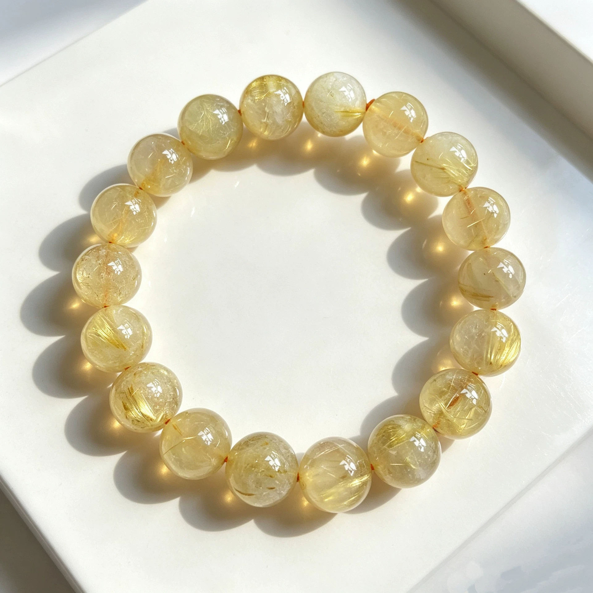 Natural Golden Rutilated Quartz Bracelet 10