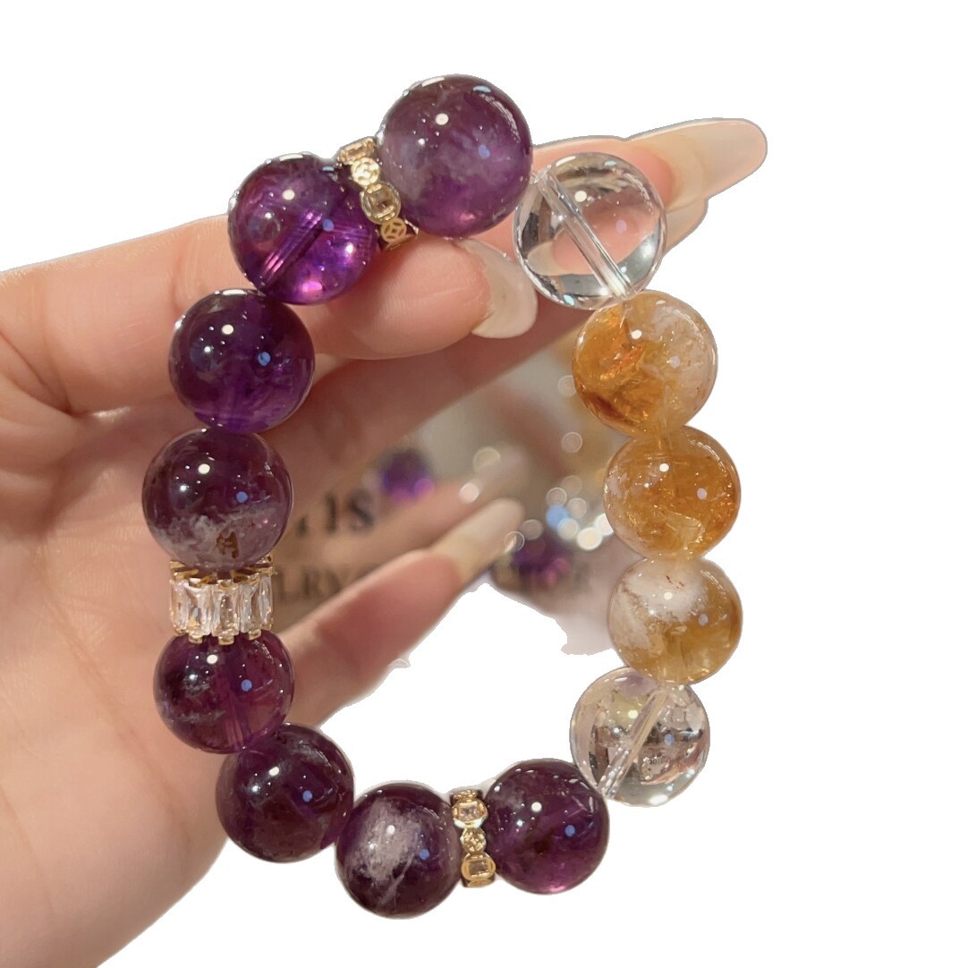 Unisex Handmade Natural Crystal Beaded Bracelet 7