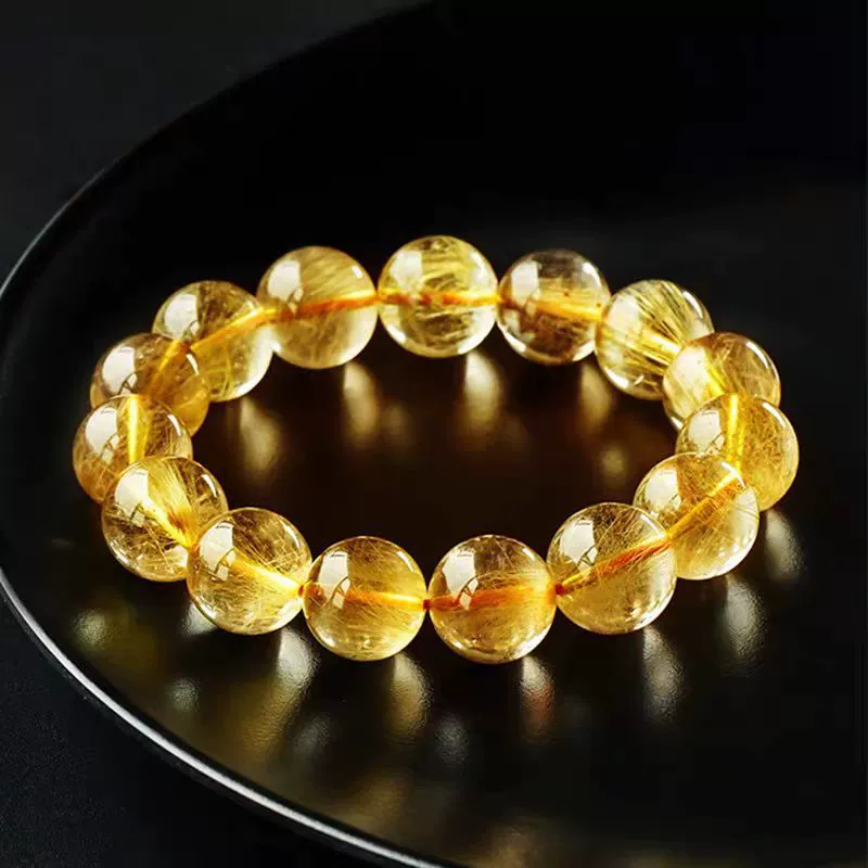 Natural Golden Rutilated Quartz Bracelet 6