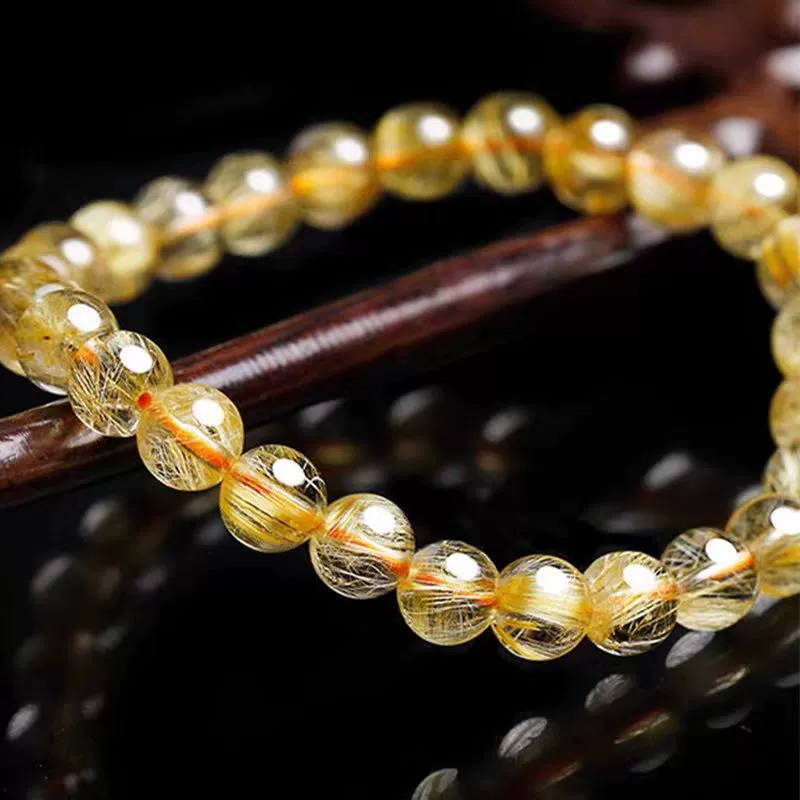 Natural Golden Rutilated Quartz Bracelet 8