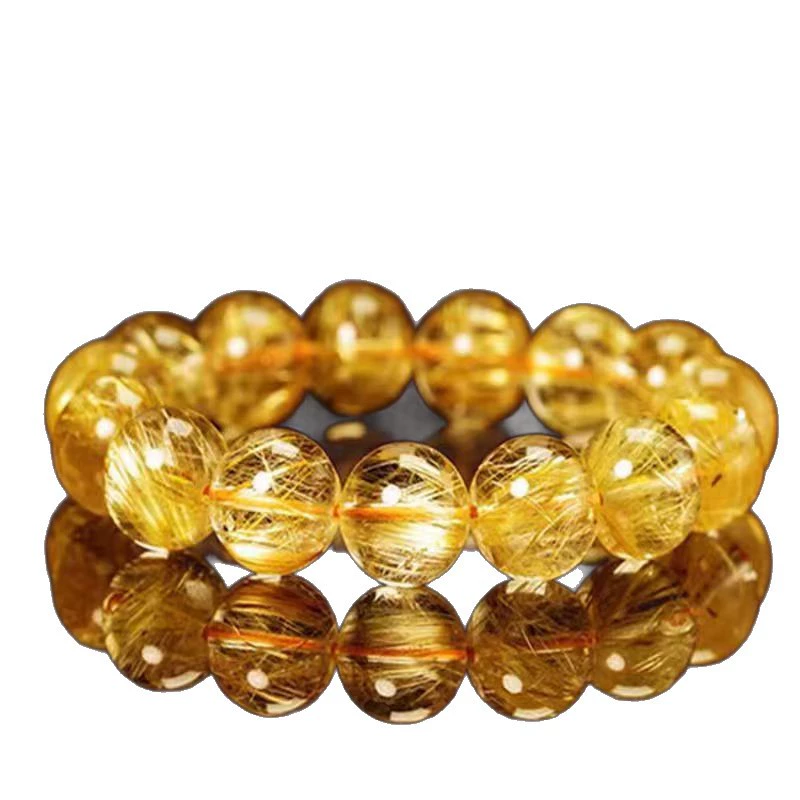 Natural Golden Rutilated Quartz Bracelet 9