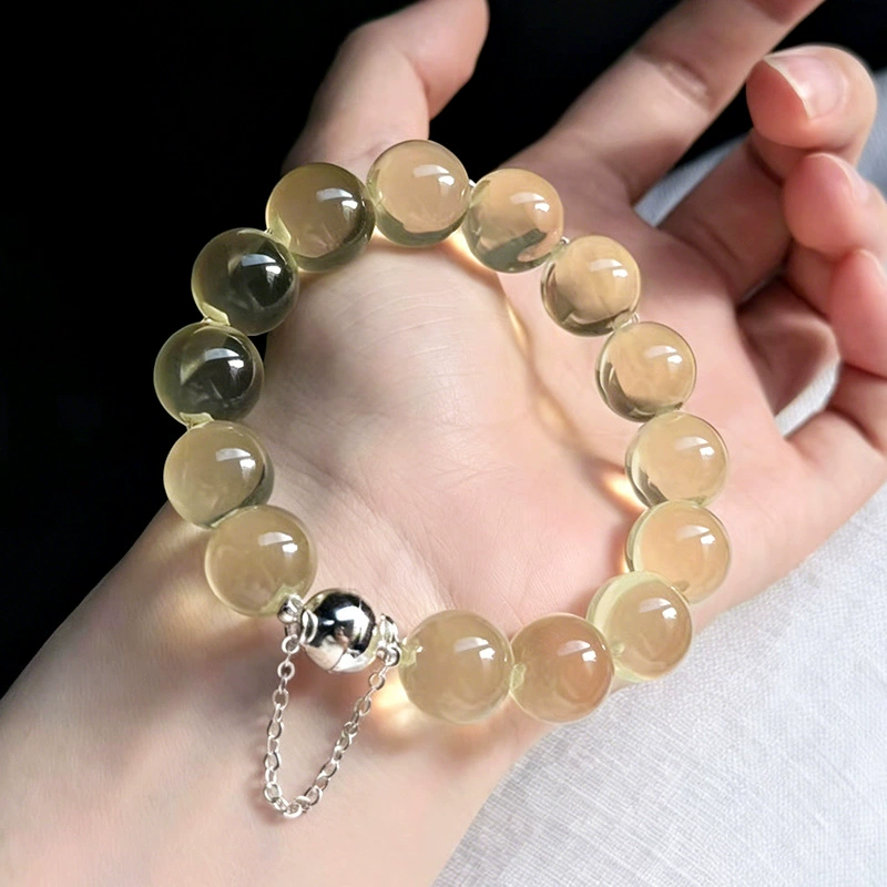 Natural Yellow Crystal Bubble Bead Bracelet 3
