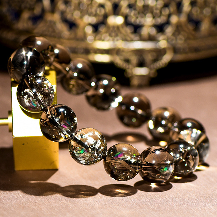 Smoky Azeztulite Crystal Single Loop Bracelet