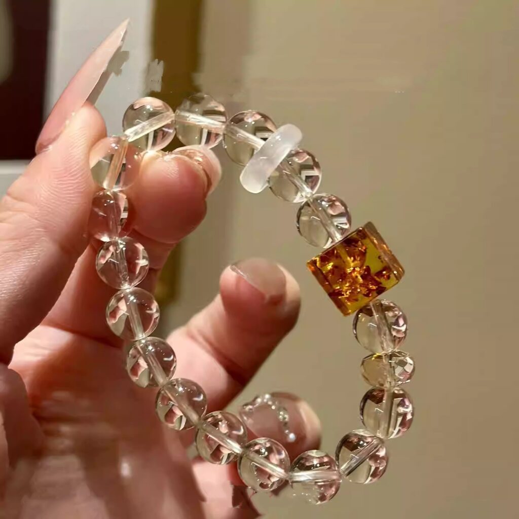 Natural White Crystal Beaded Bracelet 3