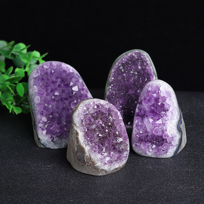 Natural Amethyst Geometric Crystal Ornament