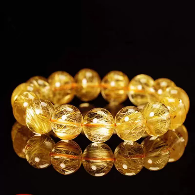 Natural Golden Rutilated Quartz Bracelet 7