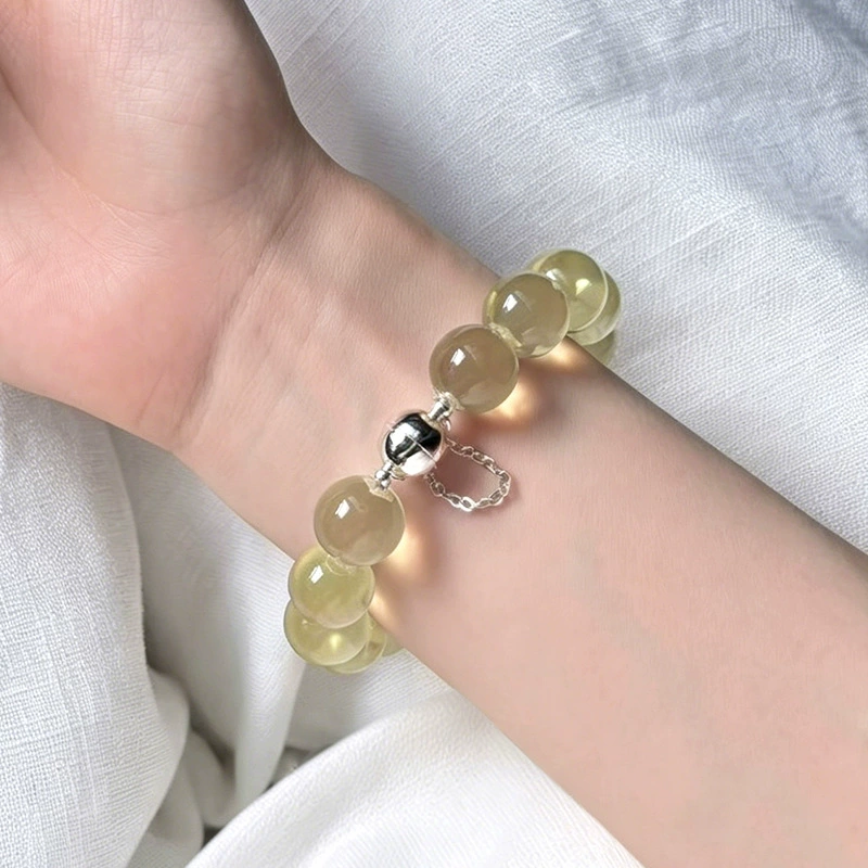 Natural Yellow Crystal Bubble Bead Bracelet 5