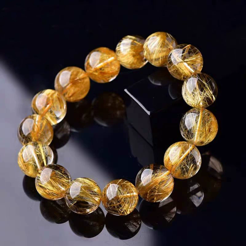 Natural Golden Rutilated Quartz Bracelet