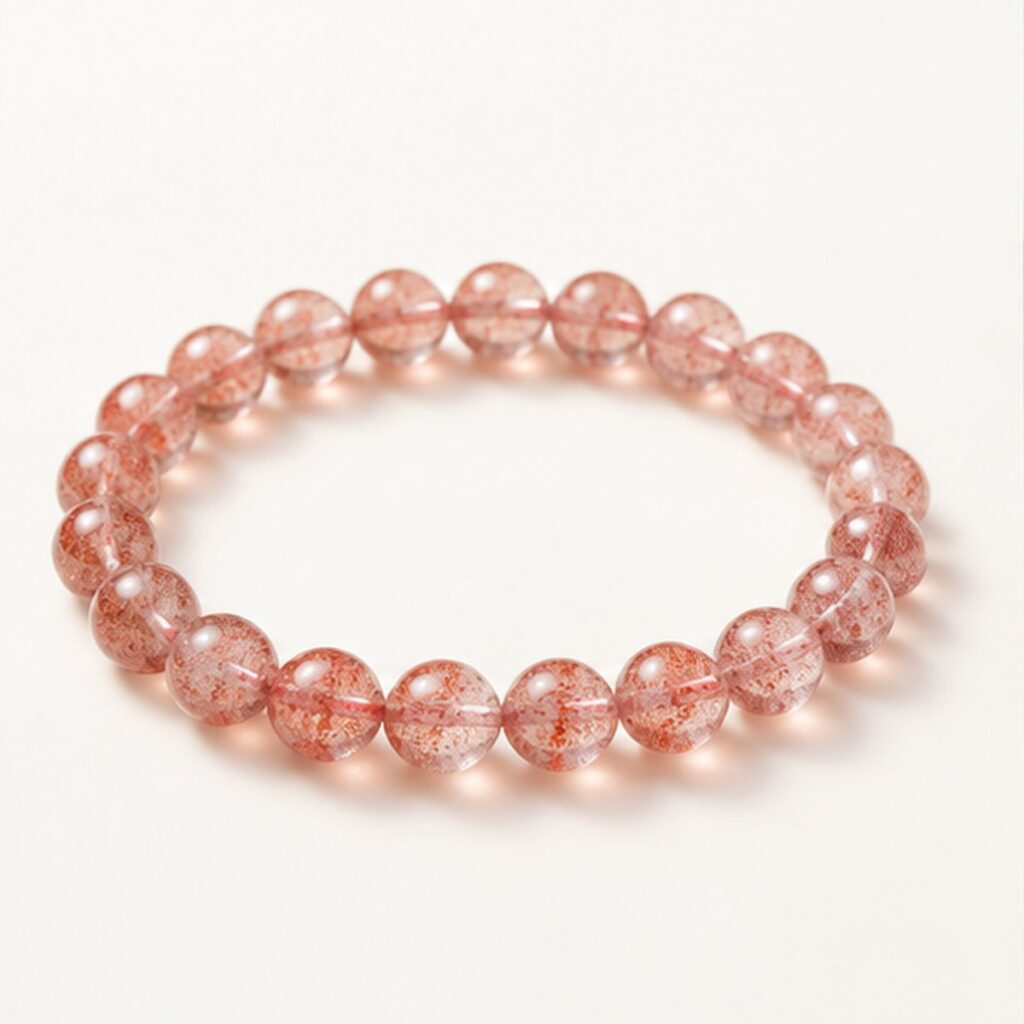 Crimson Bloom Strawberry Quartz Bracelet