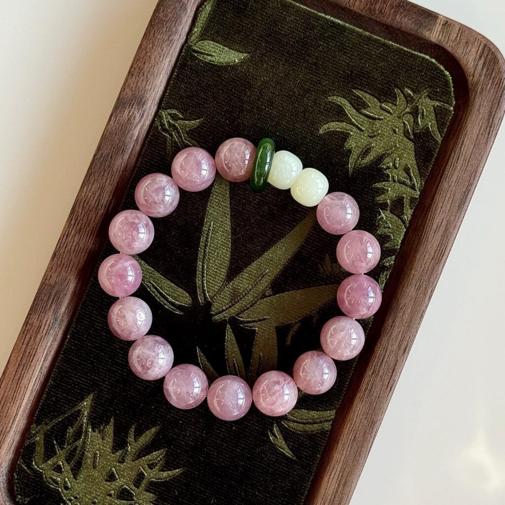 Natural Purple Pink Rose Quartz & Nephrite 10-11mm Beaded Jewelry 2