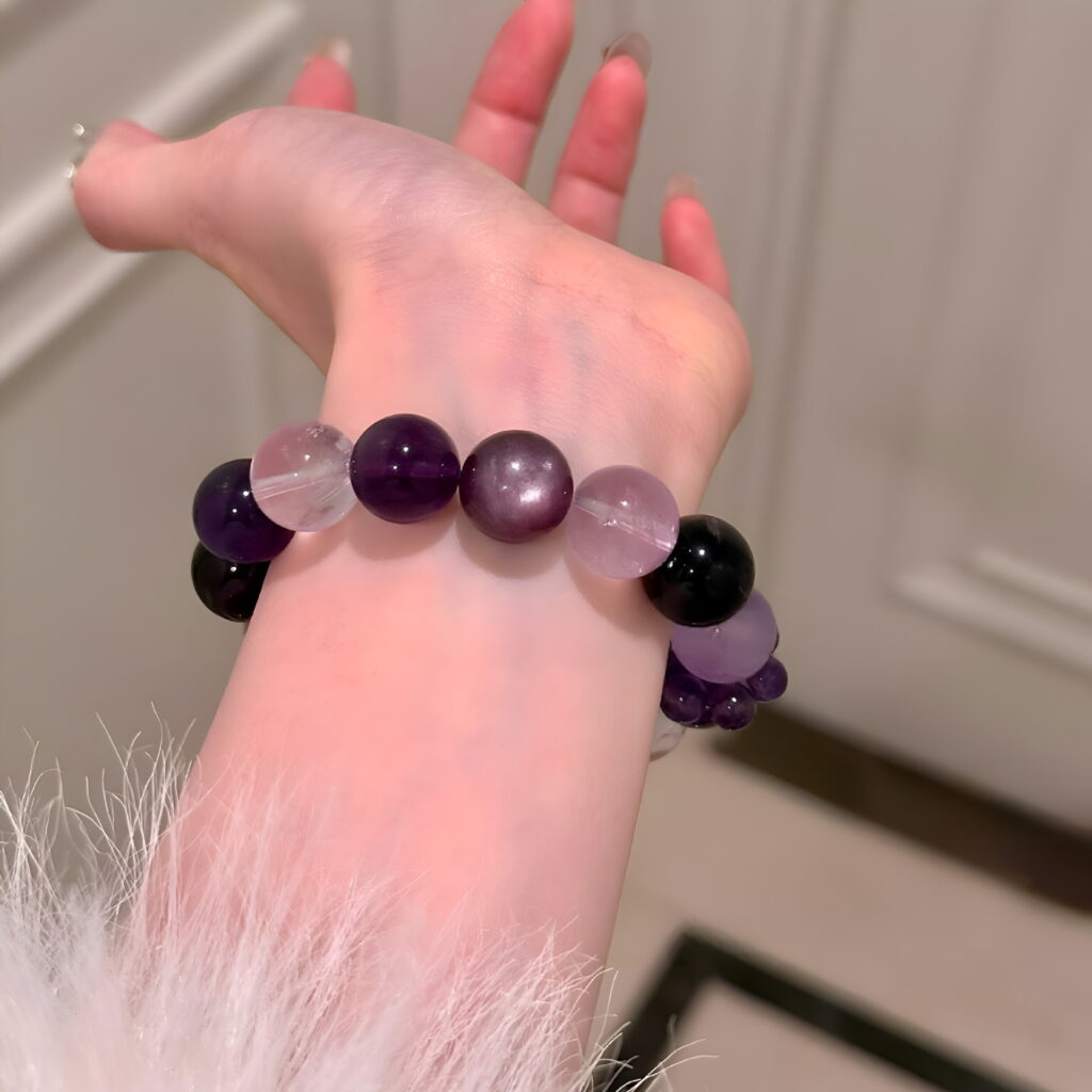 Natural Amethyst Bead Bracelet 12-14mm 2