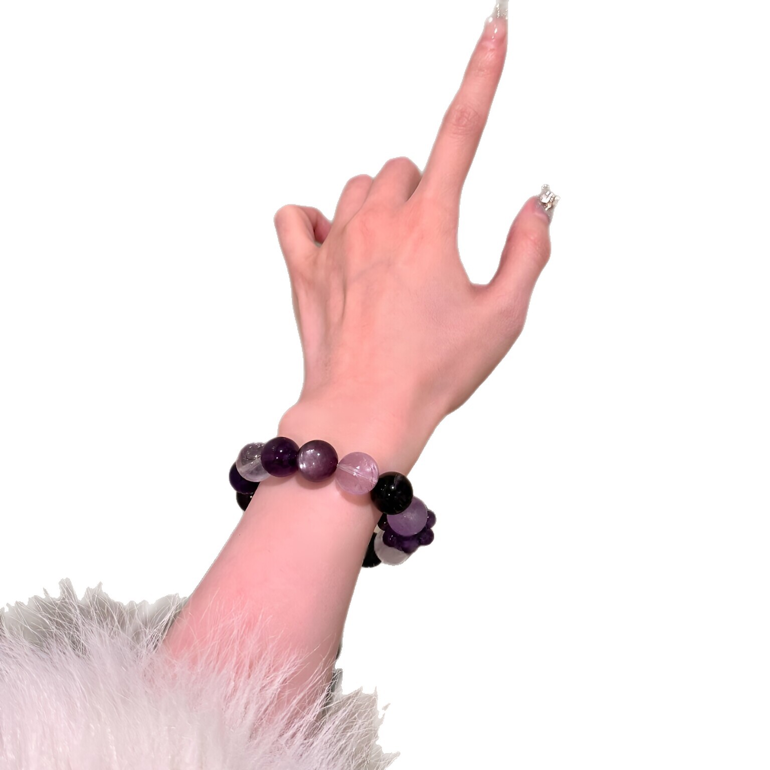 Natural Amethyst Bead Bracelet 12-14mm 6