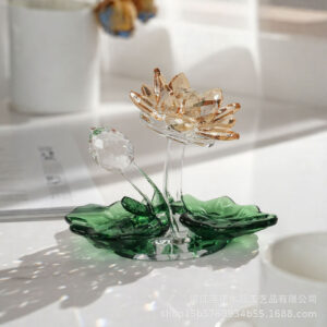 Elegant Artificial Crystal Rose Desktop Ornament Home Decor Accent 1