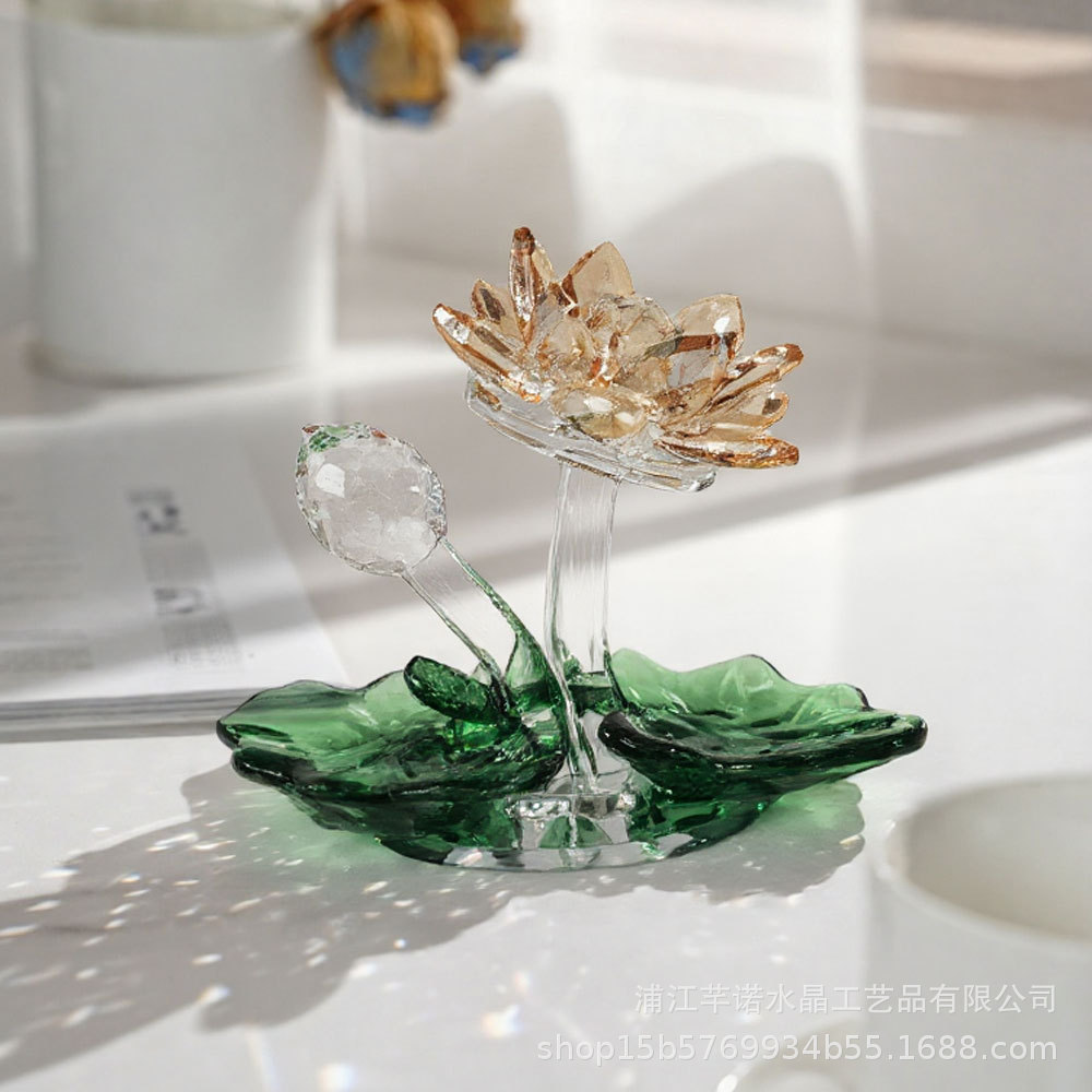 Elegant Artificial Crystal Rose Desktop Ornament Home Decor Accent 1