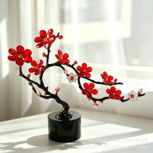 Elegant Handmade Artificial Crystal Plum Blossom Desktop Ornament 1
