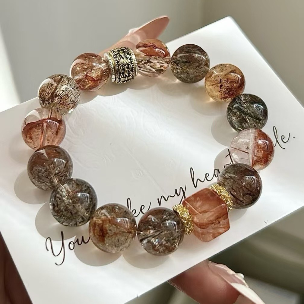 Natural Rutilated Quartz Handcrafted Geometric Jewelry