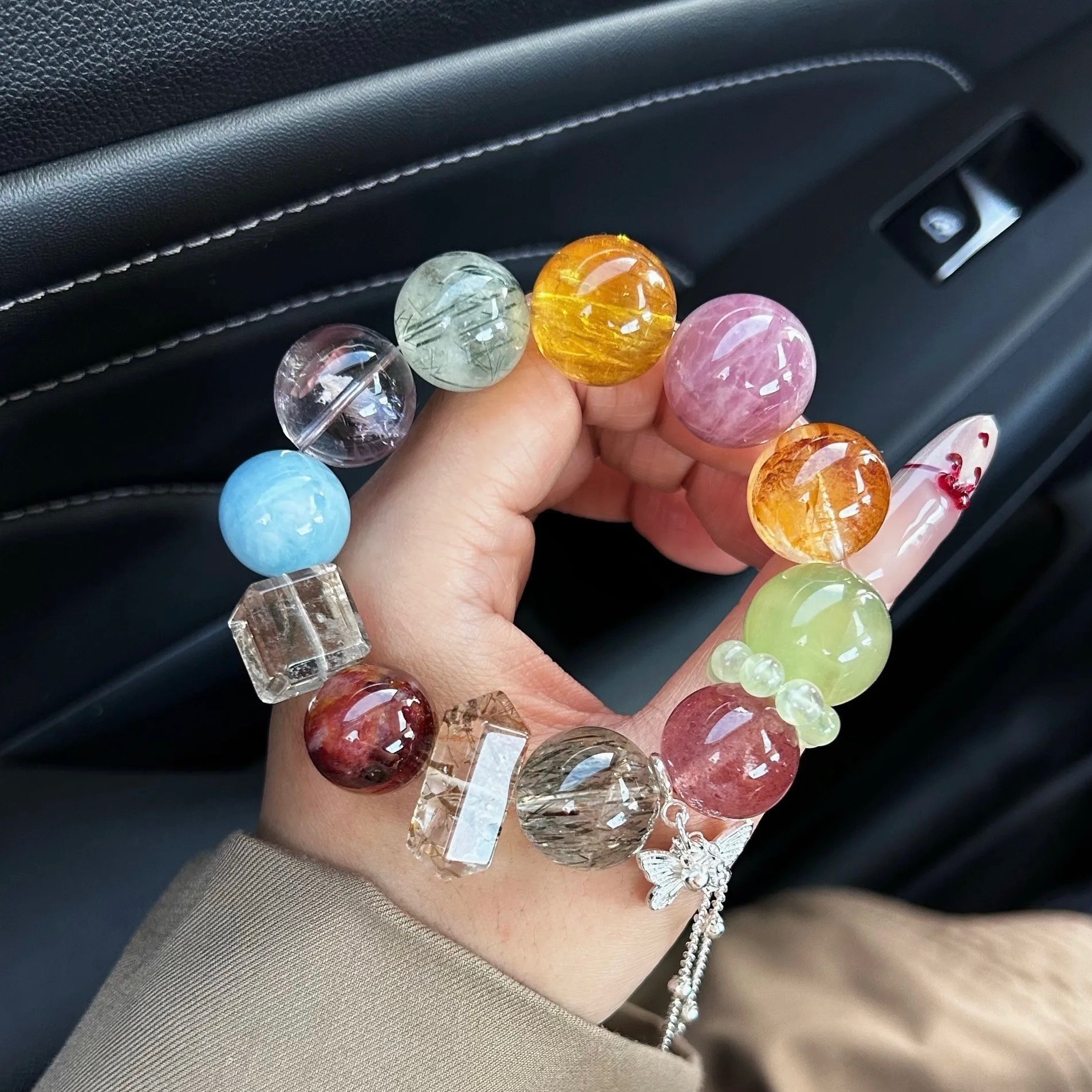 Natural Multi-Crystal Beaded Women's Bracelet 5