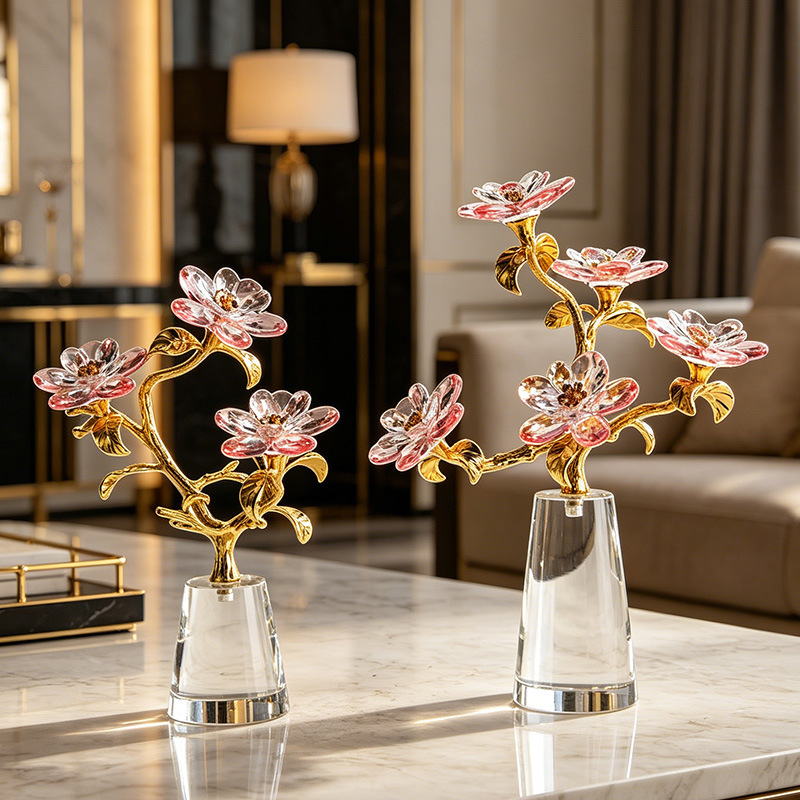 Light Luxury Geometric Clear Artificial Crystal Decor Piece 4