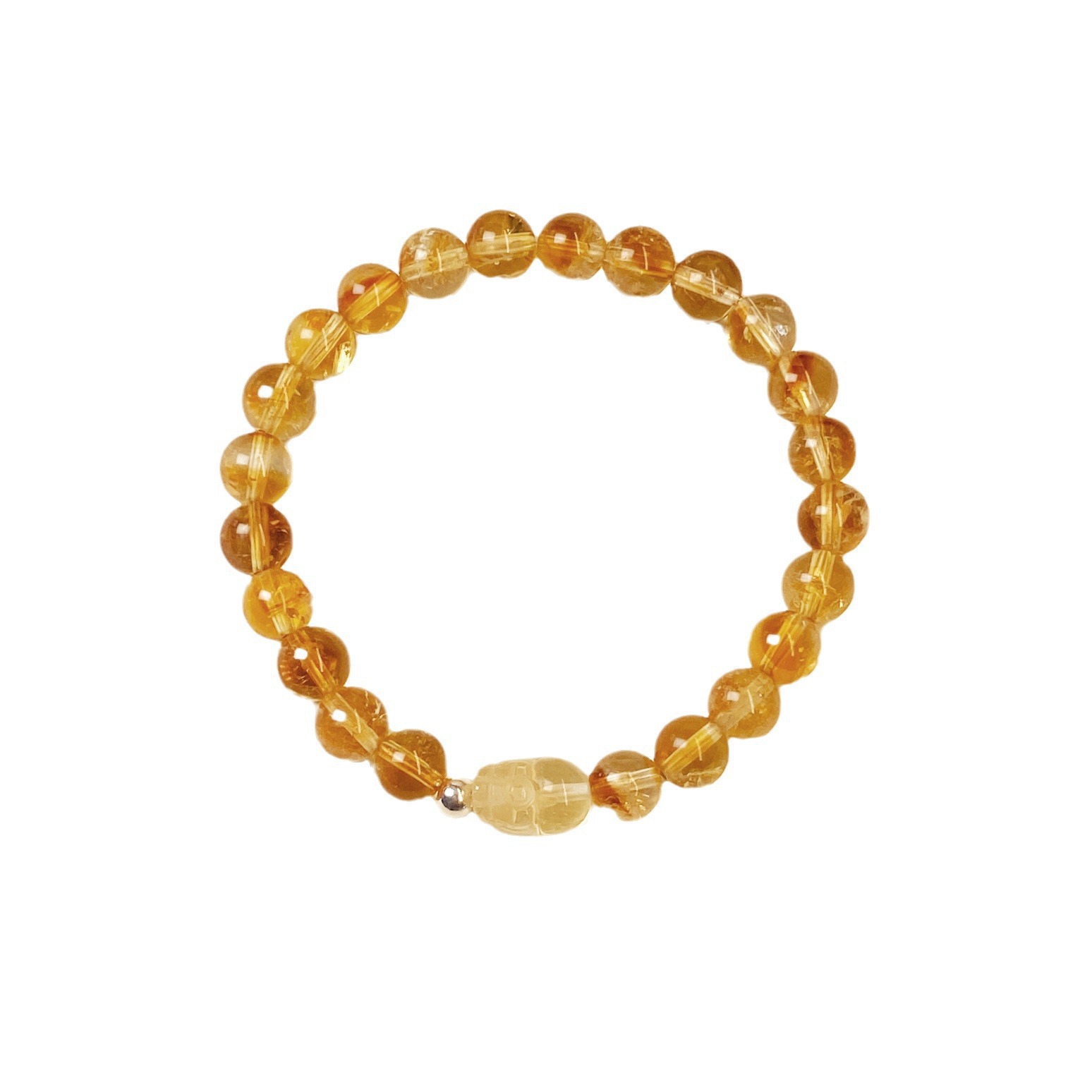 925 Sterling Silver Handmade Yellow Azeztulite Crystal Bracelet 8