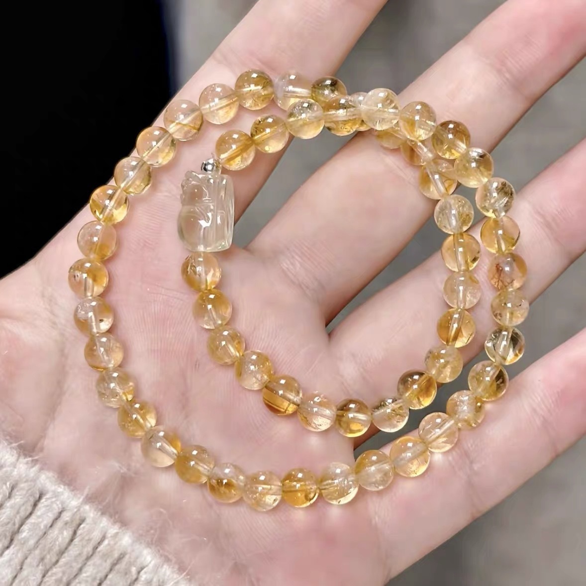 Handmade Yellow Azeztulite Crystal Bracelet