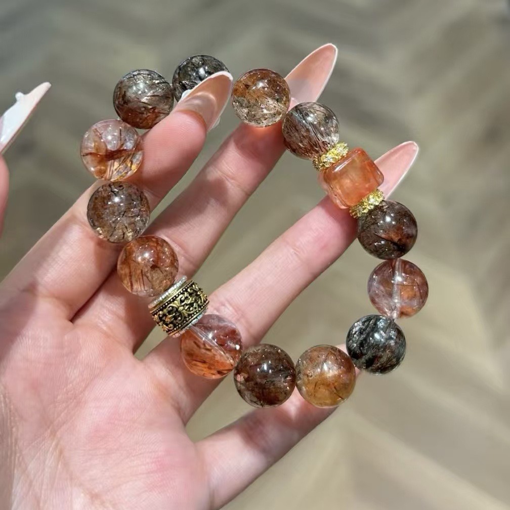 Natural Rutilated Quartz Handcrafted Geometric Jewelry 3