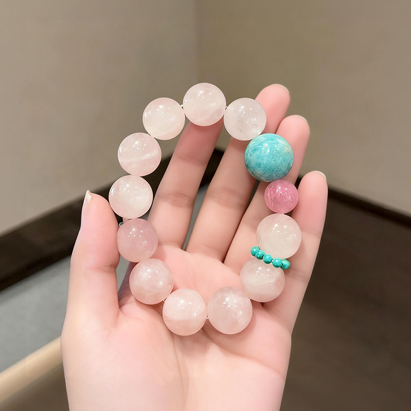 Natural Rose Quartz Beaded Bracelet