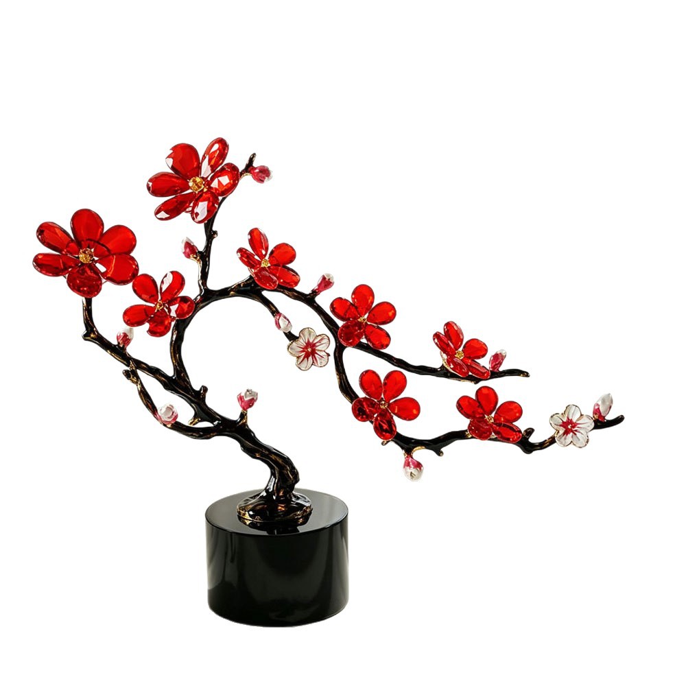 Elegant Handmade Artificial Crystal Plum Blossom Desktop Ornament 5