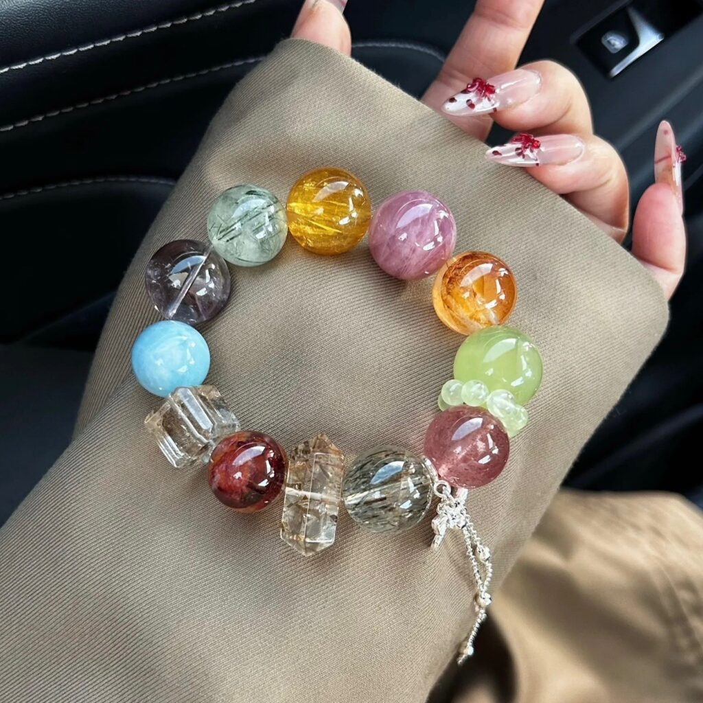Natural Multi-Crystal Beaded Women's Bracelet 2