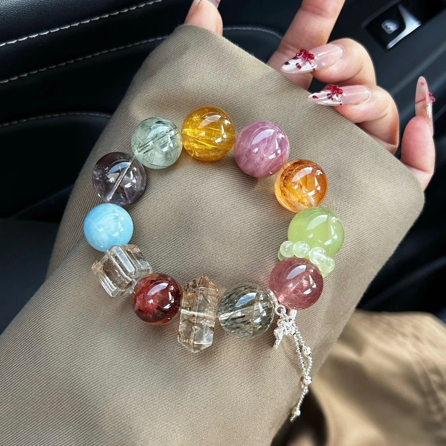 Natural Multi-Crystal Beaded Women's Bracelet 2